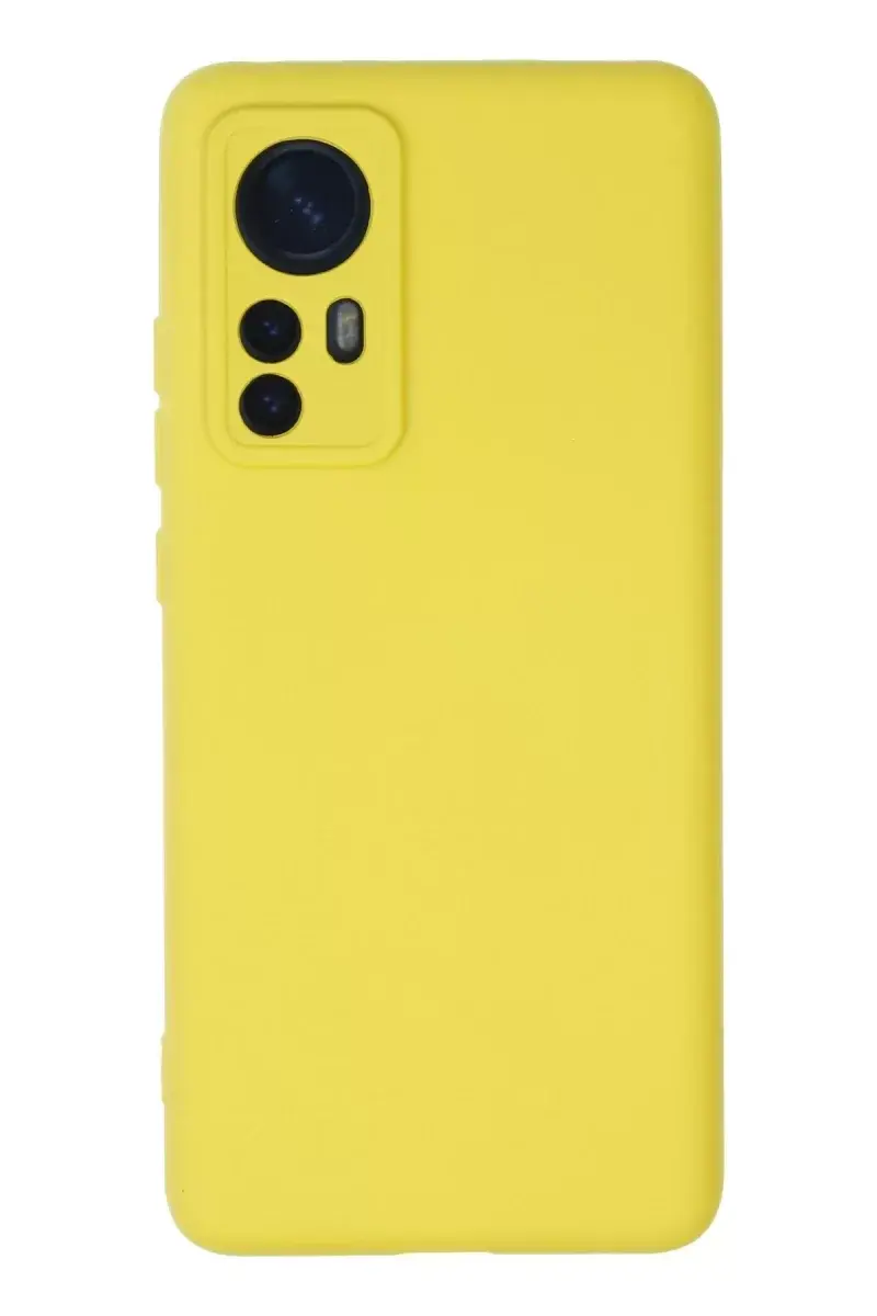 Newface Xiaomi Mi 12 Kılıf Nano İçi Kadife Silikon - Sarı