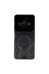 Newface Xiaomi Poco C61 Kılıf Joy Lens Standlı Kapak - Siyah