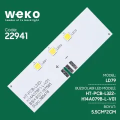 Buzdolabı İç Aydınlatma Ledi Ld79 Ht-pcb-l322-h14a079b-l-v01 3 Çipli