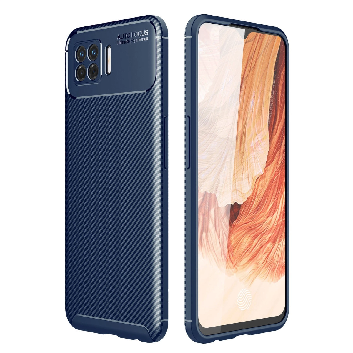 Oppo A73 Kılıf Auto Focus Karbon Kapak - Lacivert