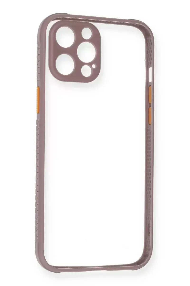 Newface İphone 12 Pro Max Kılıf Miami Şeffaf Silikon - Açık Mor