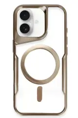 Newface İphone 16 Kılıf Boyi Magsafe Silikon Kapak - Kahverengi