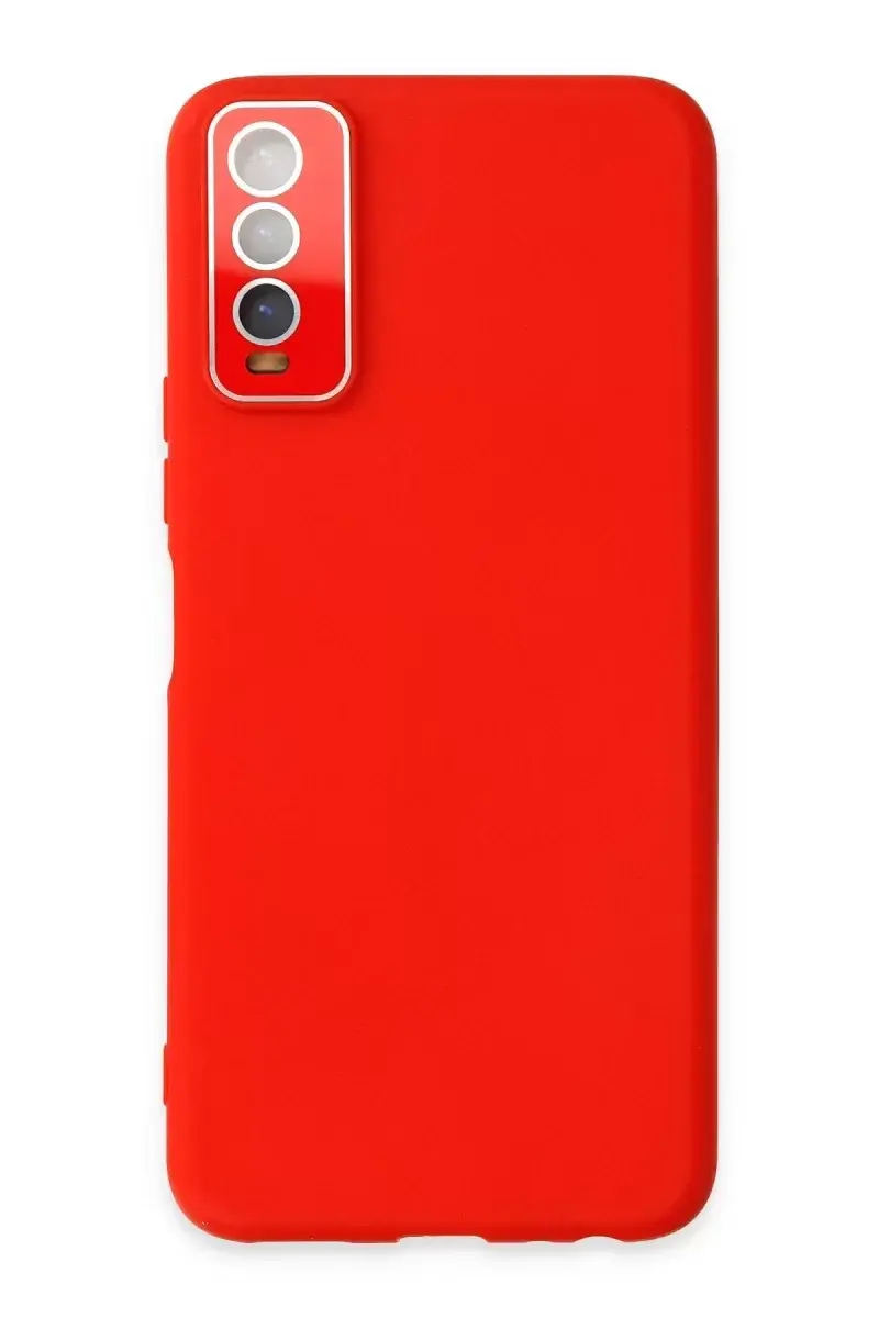 Newface Vivo Y11s Kılıf Lansman Glass Kapak - Kırmızı