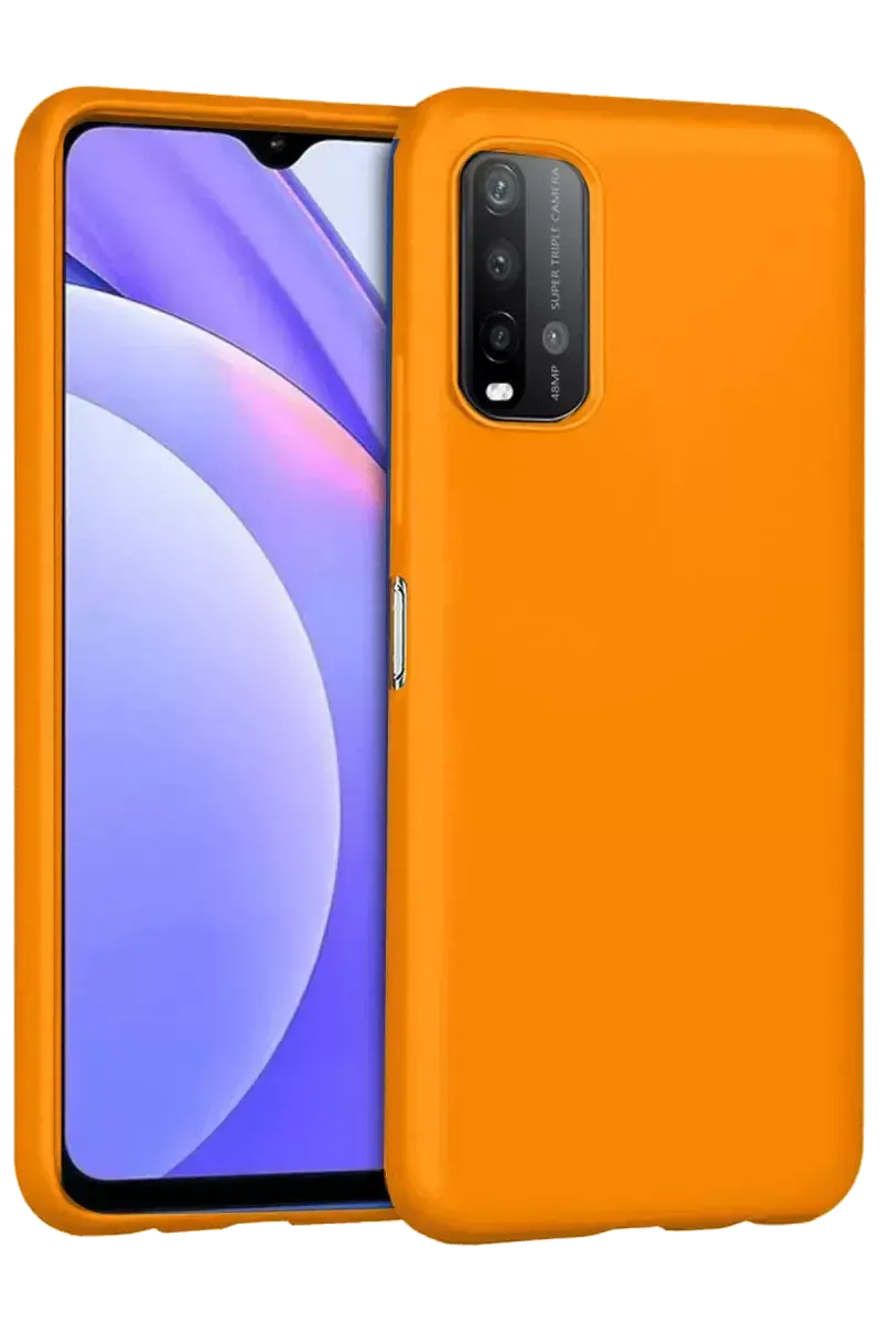 Newface Xiaomi Redmi 9t Kılıf Nano İçi Kadife Silikon - Turuncu