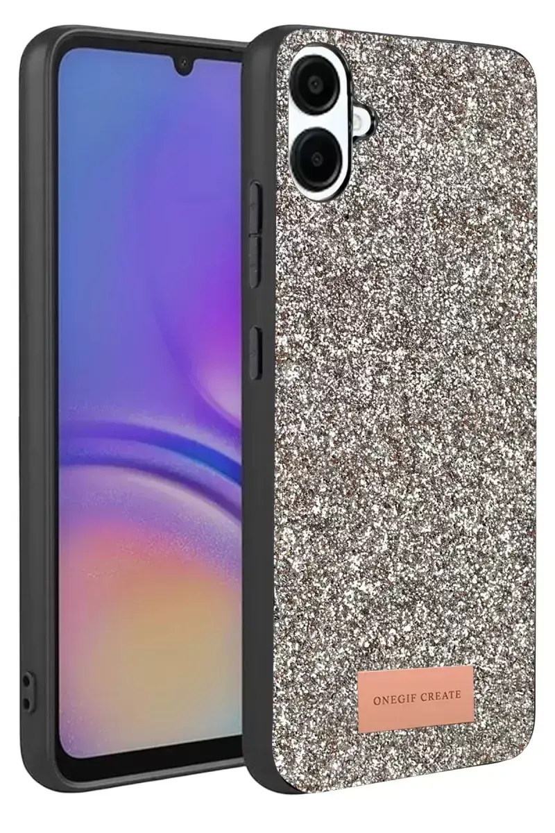 Onegif Samsung Galaxy A07 4g Bright Simli Kapak - Gümüş