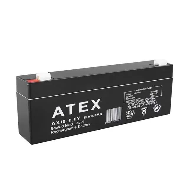 Atex 12 Volt 2 Amper Yatık Uzun Akü (178x34x60 Mm)