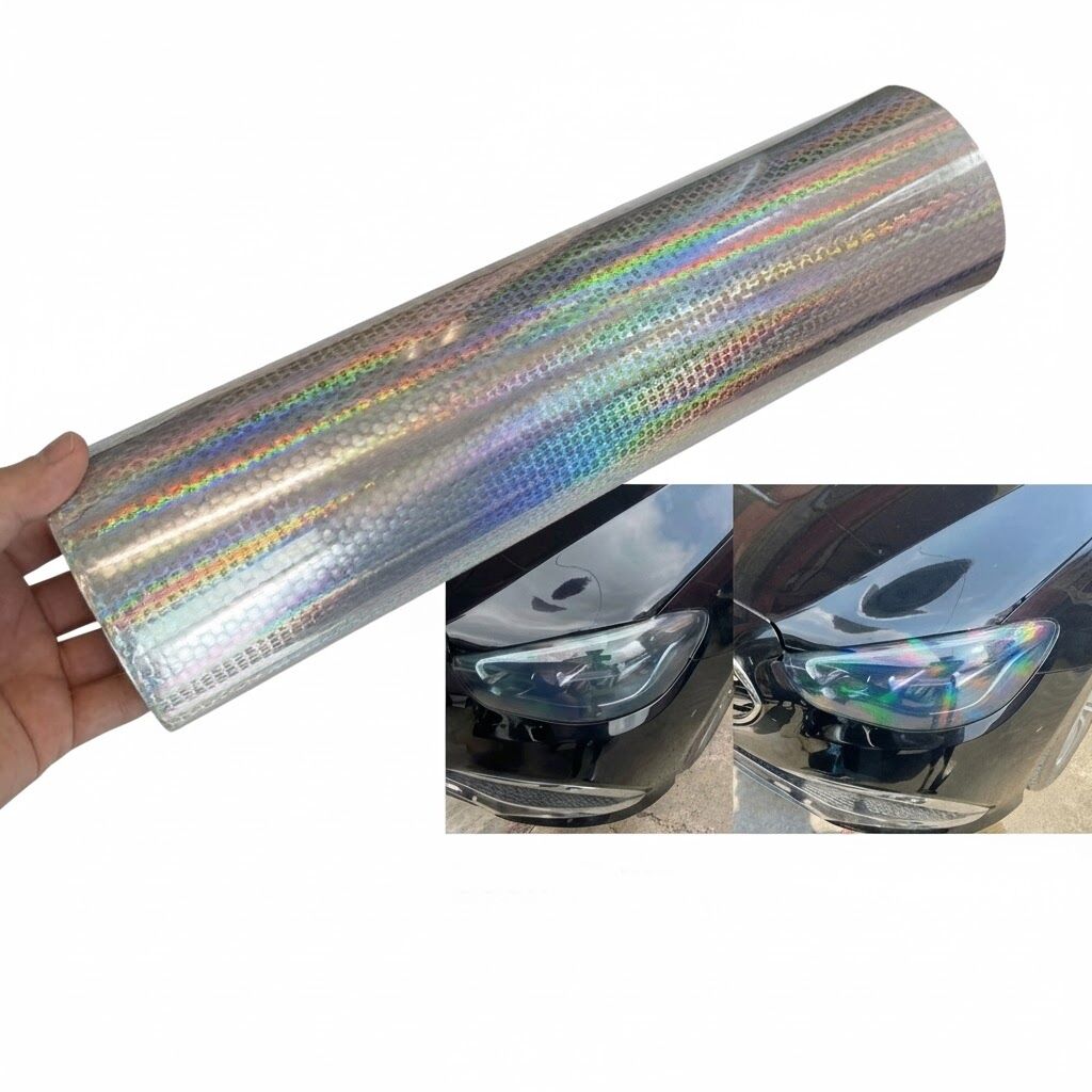 Petek Desenli 3D Colormatik Far Filmi Stop Folyosu 1mx30cm Şeffaf