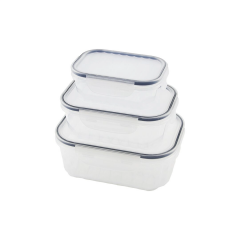 3pcs Sızdırmaz Saklama Kabı Seti Şeffaf Kap Buğulu Contalı Kapak 500 1000 1700ml