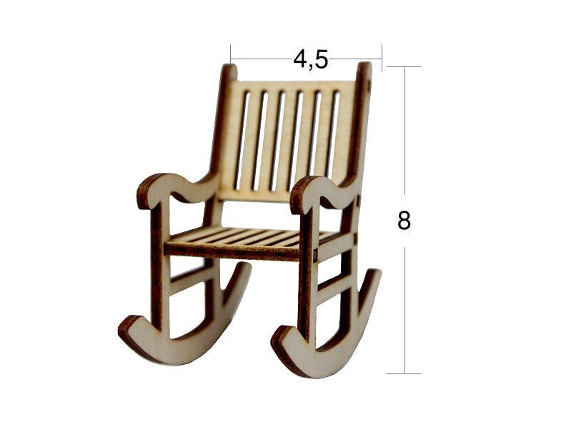 Ahşap Minyatür Sallanan Sandalye N:MN03