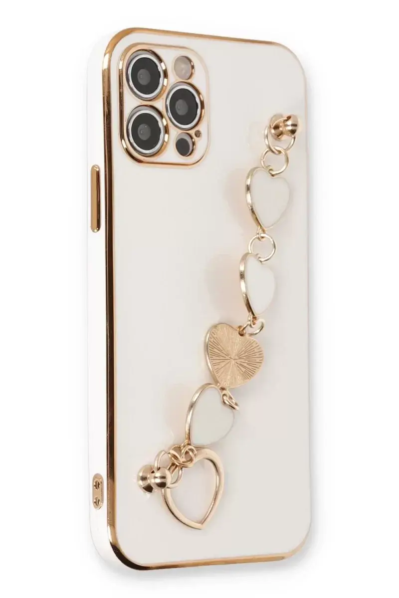 Newface İphone 12 Pro Max Kılıf Esila Silikon - Beyaz