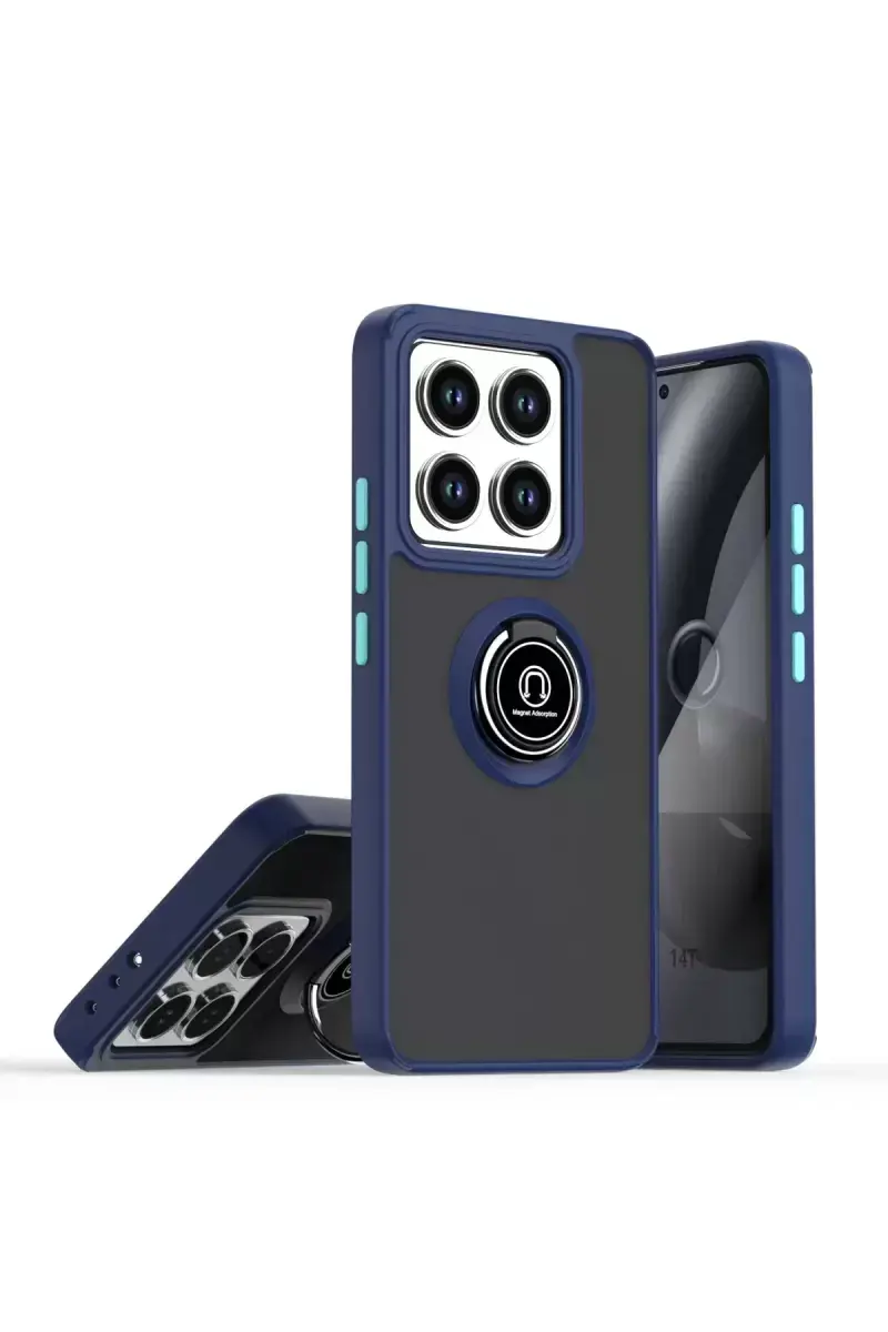 Newface Xiaomi Mi 15 Kılıf Montreal Yüzüklü Silikon Kapak - Lacivert