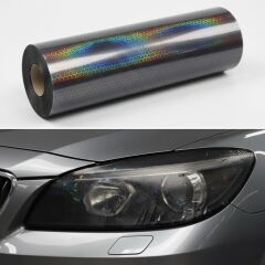 Petek Desenli 3D Colormatik Far Filmi Stop Folyosu 1mx30cm Açık Siyah