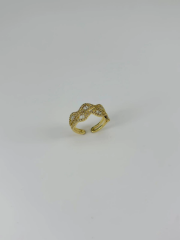 14 K Gold Kaplama Zirkon Taşlı Yüzük