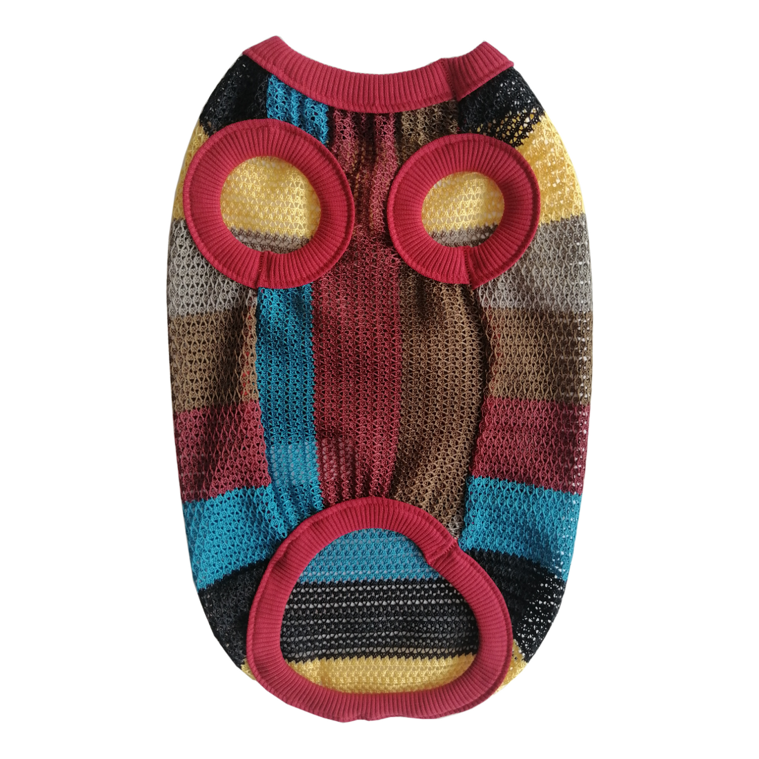 Kedi Köpek Kıyafeti File Kumaş Kırmızı Biyeli Tişört XS 21 cm