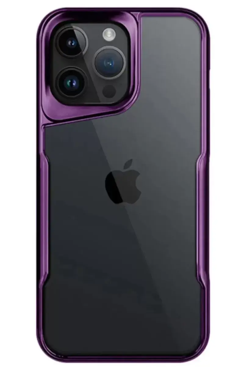 Newface Apple İphone 15 Pro Max Kılıf Boyi Silikon Kapak - Derin Mor