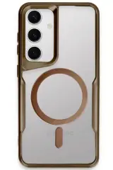 Newface Samsung Galaxy S24 Kılıf Boyi Magsafe Silikon Kapak - Kahverengi