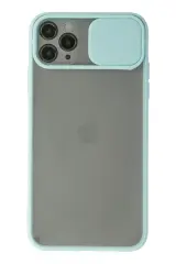 Newface İphone 11 Pro Kılıf Palm Buzlu Kamera Sürgülü Silikon - Turkuaz