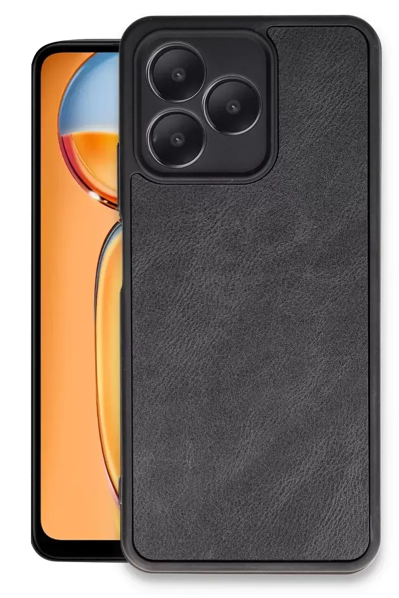 Newface Realme Note 50 4g Kılıf Aras Deri Kapak - Siyah