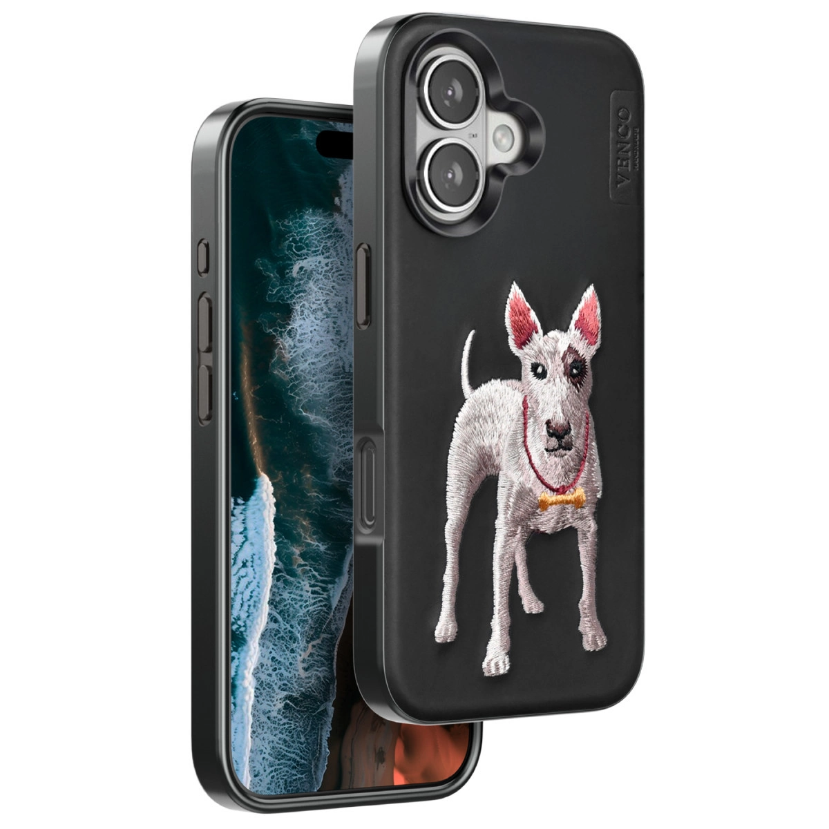 Venco  İphone 16 Perma Desenli Kapak - Siyah