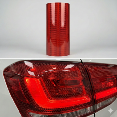 Petek Desenli 3D Colormatik Far Filmi Stop Folyosu 1mx30cm Kırmızı