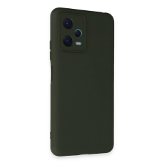 Xiaomi Redmi Note 12 5g Kılıf Nano İçi Kadife Silikon - Koyu Yeşil
