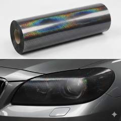 Petek Desenli 3D Colormatik Far Filmi Stop Folyosu 1mx30cm Koyu Siyah