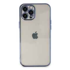 İphone 12 Pro Kılıf Razer Lensli Silikon - Açık Mavi