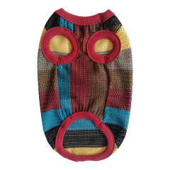 Kedi Köpek Kıyafeti File Kumaş Kırmızı Biyeli Tişört L 33 cm