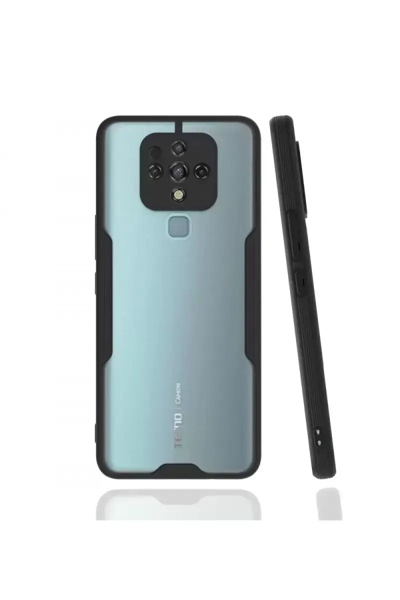 Newface Tecno Camon 16 Kılıf Platin Silikon - Siyah