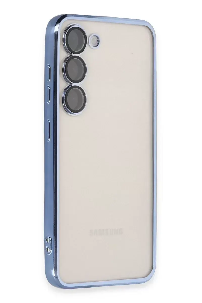 Newface Samsung Galaxy S24 Kılıf Razer Lensli Silikon - Açık Mavi