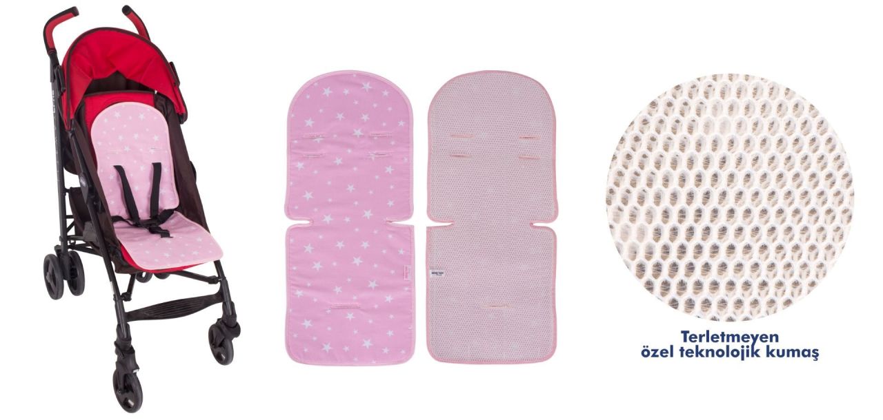 Sevi Bebe Klimalı Puset ve Oto Koltuğu Minderi - Pembe