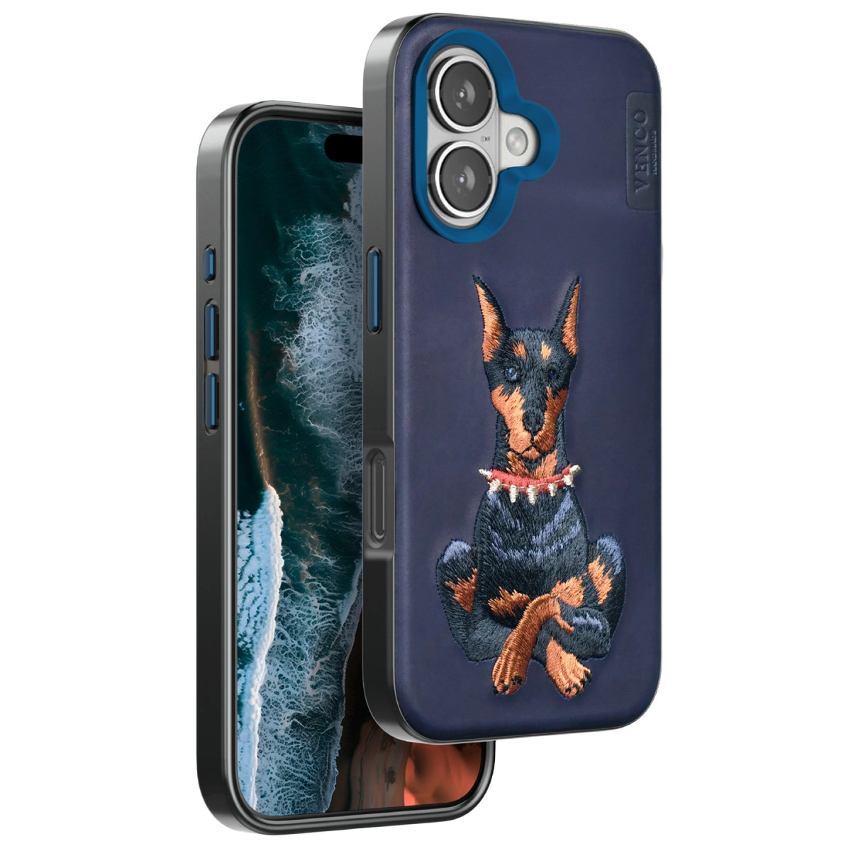 Venco  İphone 16 Perma Desenli Kapak - Lacivert