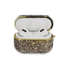 Airpods Pro 2 (2.nesil) Luz Taşlı Kılıf - Siyah