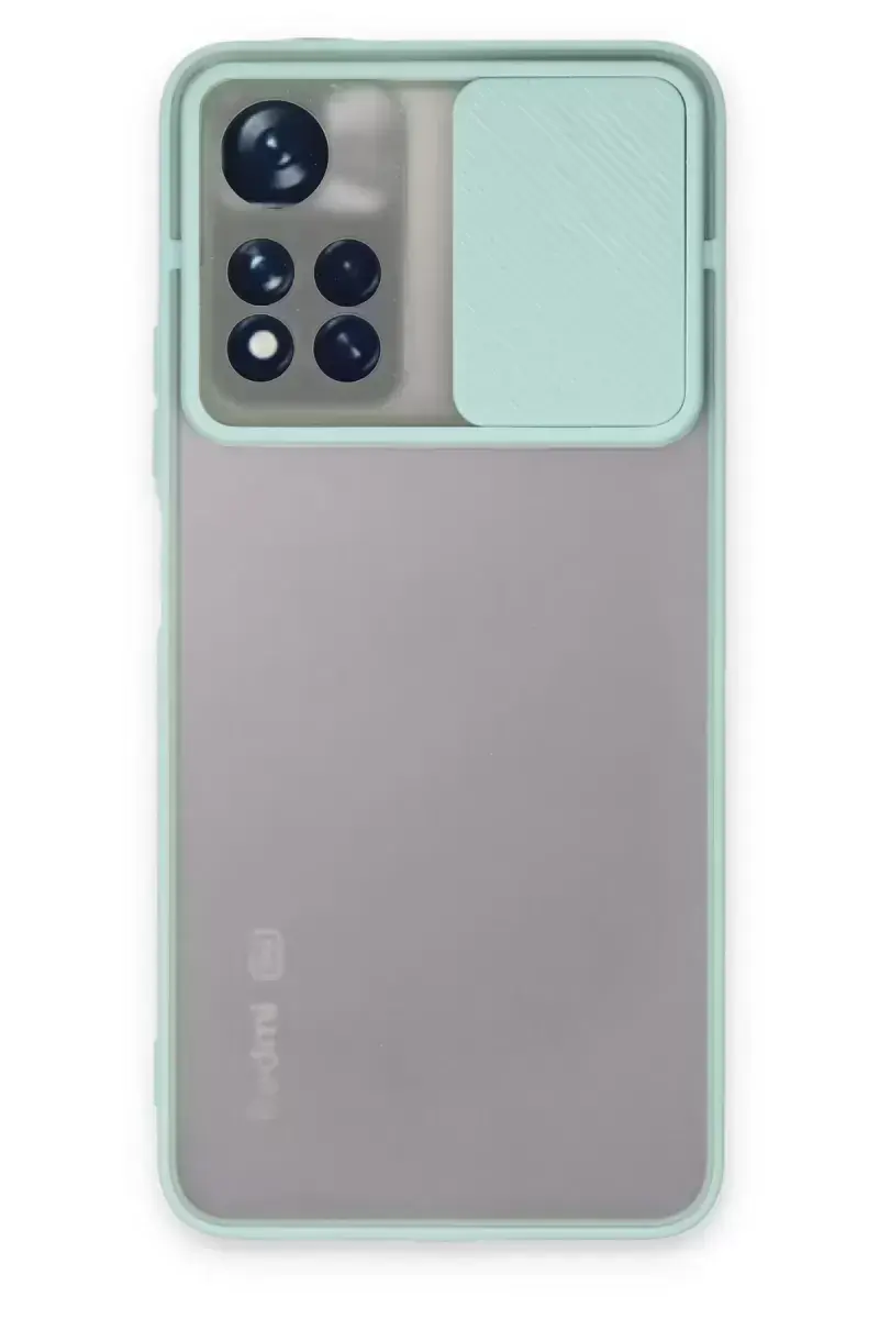 Newface Xiaomi Redmi Note 11t Kılıf Palm Buzlu Kamera Sürgülü Silikon - Turkuaz