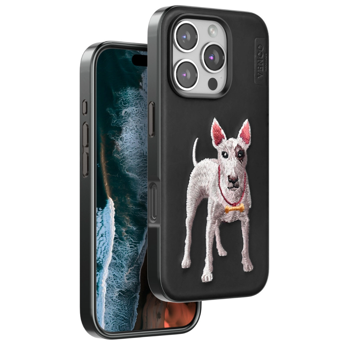 Venco  İphone 16 Pro Perma Desenli Kapak - Siyah