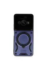 Newface Xiaomi Poco C61 Kılıf Joy Lens Standlı Kapak - Lacivert