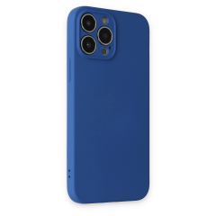 İphone 13 Pro Max Kılıf Nano İçi Kadife Silikon - Lacivert