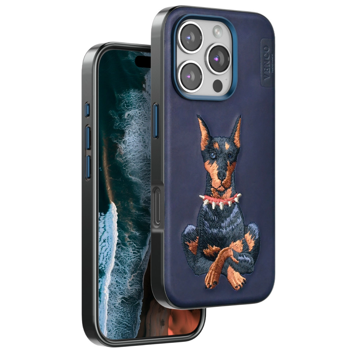 Venco  İphone 16 Pro Perma Desenli Kapak - Lacivert