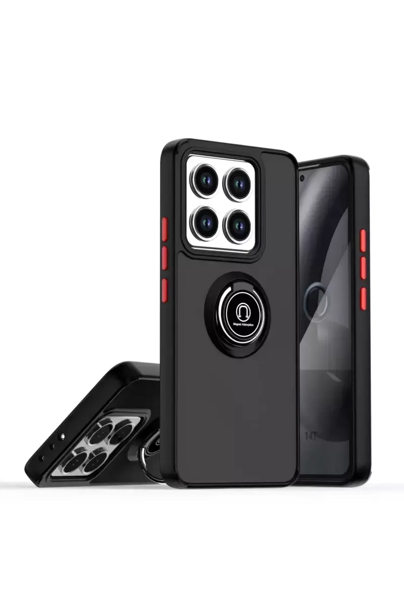 Newface Xiaomi Mi 15 Pro Kılıf Montreal Yüzüklü Silikon Kapak - Siyah
