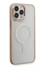 Newface Apple İphone 15 Pro Max Kılıf Room Magneticsafe Silikon - Pudra