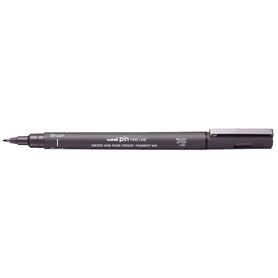 Pin Su Bazlı Fırça Uçlu Teknik Çizim Kalemi Dark Grey