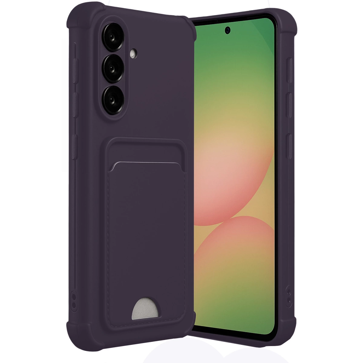 Samsung Galaxy A36 Kılıf Kelvin Kartvizitli Silikon - Derin Mor