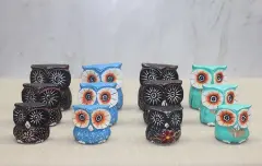 Ahşap 3'lü Baykuş Seti Model 5