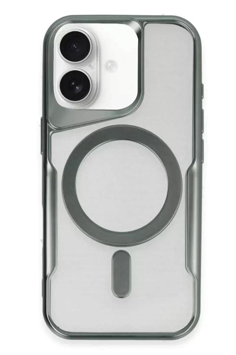 Newface İphone 16 Kılıf Boyi Magsafe Silikon Kapak - Yeşil