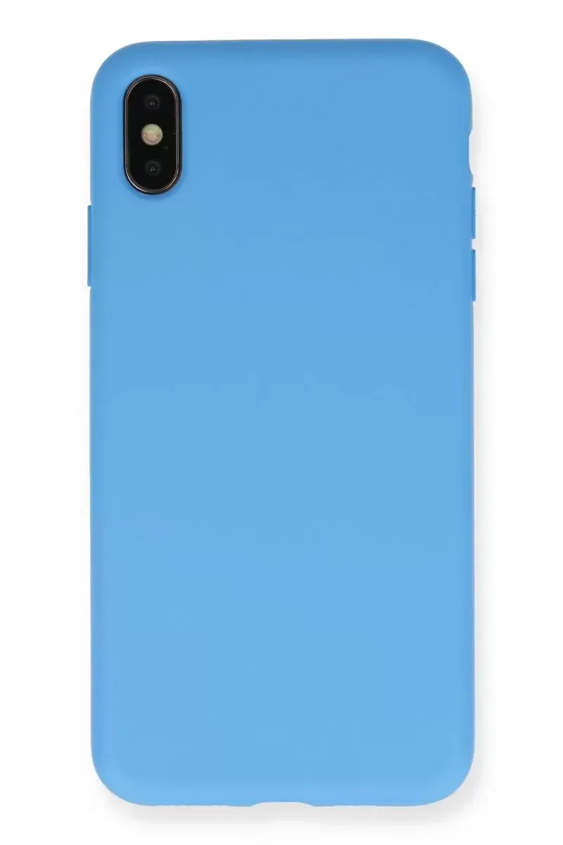 Newface İphone Xs Max Kılıf Nano İçi Kadife Silikon - Mavi