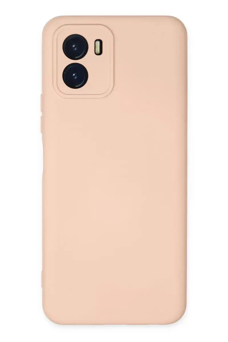 Newface Vivo Y15s Kılıf Nano İçi Kadife Silikon - Pudra