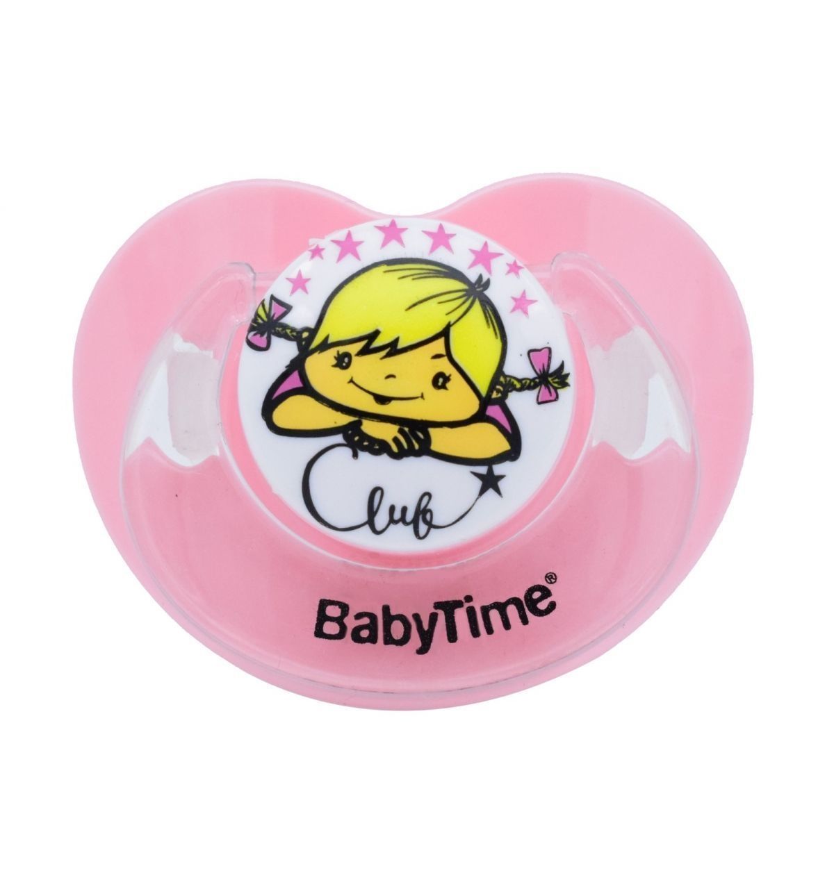 BabyTime BT137 Silikon Damaklı Koruyucu Kapaklı Mat Gövdeli Emzik No:1 - Pembe