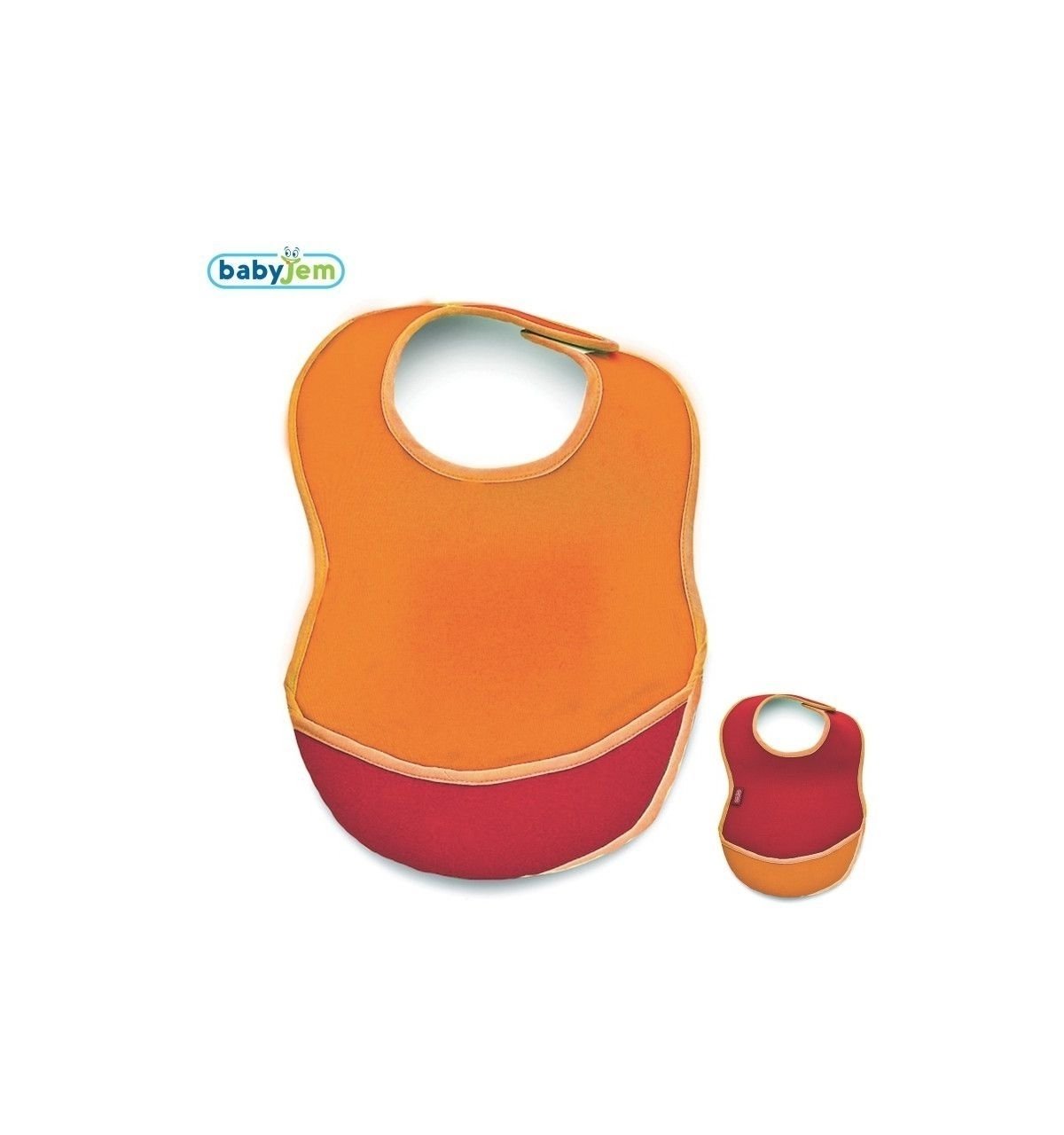 Babyjem Soft Renkli Önlük Turuncu/Kırmızı