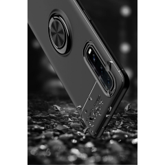 Oppo Find X2 Kılıf Range Yüzüklü Silikon - Siyah-gold