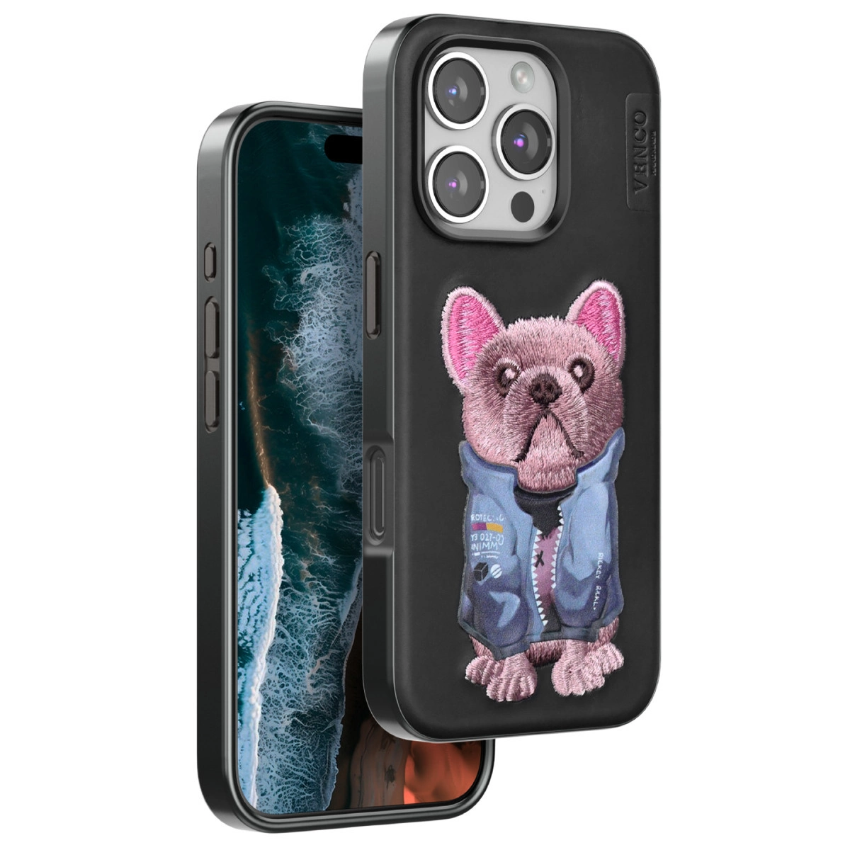 Venco  İphone 16 Pro Cute Desenli Kapak - Siyah